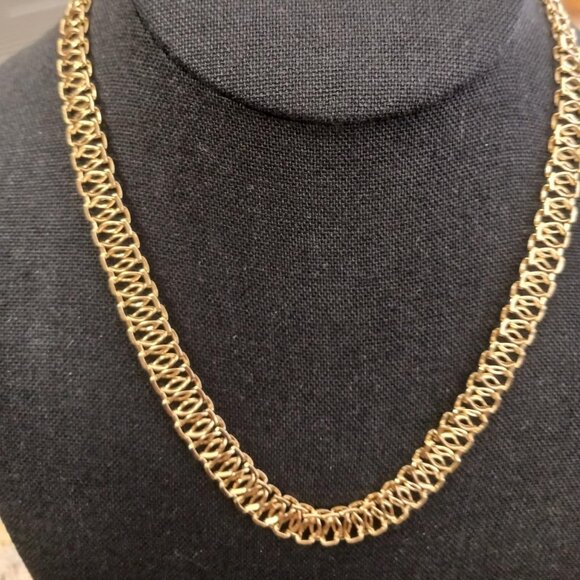 Neiman Marcus 18K Reverie Gold Plated Mesh Necklace - Picture 1 of 5